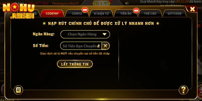 Hitclub - Hướng Dẫn Thao Tác Nạp/Rút Tiền Đơn Giản 2 Hệ thống nạp/rút tiền tối ưu tại Hitclub